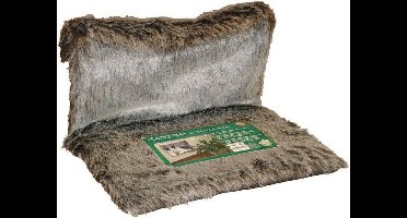 Hangmat de luxe langharig zilver/bruin