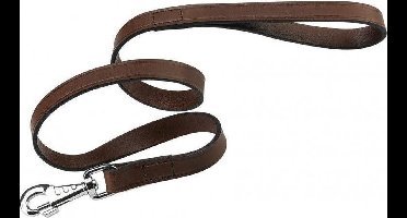 Ferplast Hondenriem Vip G12 120 Cm Leer/rvs Donkerbruin - uitlaatriem - hondenlijn - leder