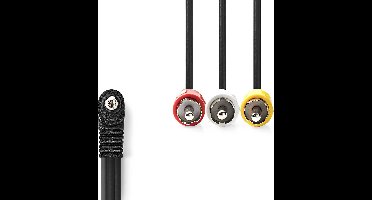 Nedis Audio-Videokabel - 3,5 mm Male - 3x RCA Male - Vernikkeld - 2.00 m - Rond - PVC - Zwart