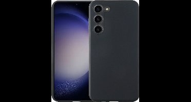 Hoesje Geschikt Voor Samsung Galaxy S23 hoesje siliconen suède backcover met microvezel laag – Zwart