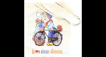 Holland Tas Kussend Paartje - Katoen - Souvenirs - Kleurrijk - Een Stuk