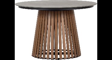 Max tuintafel Ø115cm teak, grijs.