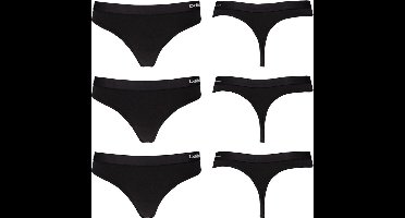 Apollo - Bamboe string dames - Zwart - Maat L - 3-Pack - String dames