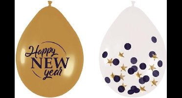 Haza Original Ballonnen Mix Happy New Year 30 Cm Latex 6 Stuks