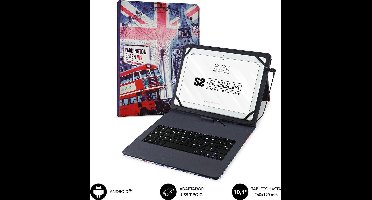 Case for Tablet and Keyboard Subblim Funda con Teclado Micro USB - USB C KEYTAB USB 10,1" England Spanish Qwerty