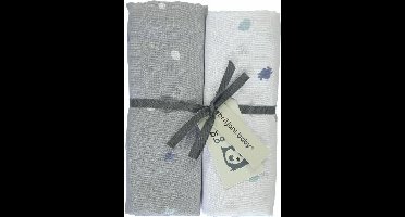 Briljant Baby Inbakerdoek Swaddle Hydrofiel 120 x 120 - Sunny - Grijs - 2 Stuks