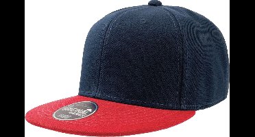Atlantis Snap Back Flat Visor 6 Panel Cap (Marine / Rood)
