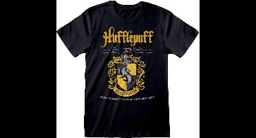 Harry Potter - Hufflepuff Black Crest   Unisex T-Shirt Zwart