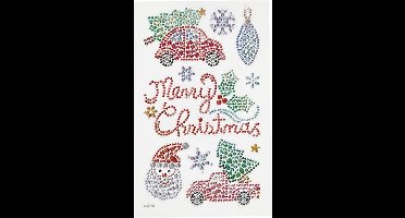 Diamond Stickers - Kerst Thema - Zelfklevende Feestelijke Stickers - Strass Design Stickers - Glitter Plakdiamant Stickers - DIY Knutsel & Decoratie - 1 Vel