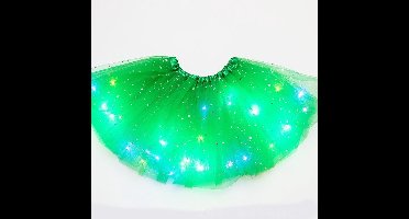 LED Lichtgevend Rokje - Tutu - Groen - Mini - Met Gekleurde RGB Verlichting - Voor meisjes