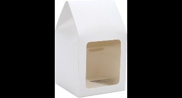 Kraftdoosjes met Venster glanzend Wit 9x9x16,5cm (25 stuks)