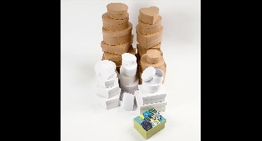 Dozen, afm 6,5-18 cm, bruin, wit, 30 stuk/ 1 set