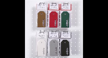 Cadeaulabels, kerstboom, afm 5x10 cm, 300 gr, 6x10 doos/ 1 doos