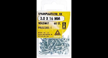 Spaanplaatschroeven Platkop Pozidriv Verzinkt 3.0x16mm