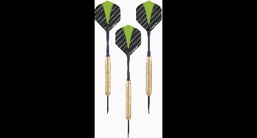 2x Set van 3 dartpijlen Longfield darts brass 22 grams - Darten/darts sport artikelen pijltjes messing - Kinderen/volwassenen