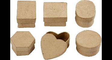 Creotime Mini-dozen Papier-maché 4-6 Cm Bruin 6 Stuks