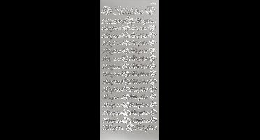 Stickers Zilver - Tillykke Stickers - Feestelijke Zelfklevende Stickervellen - DIY Verjaardag & Huwelijksdecoratie - 10x23 cm