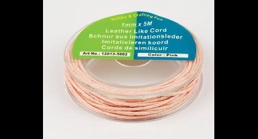 Imitatielerenkoord Roze 1mm x 5meter