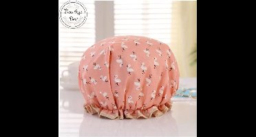 New Age Devi - Dikke 1Stuks Douche muts - Shower Cap - Flamingo Orange - Oranje - Waterdicht - BadMuts - Dubbele Laag - Douchemuts Haar Cover Bedekking - Vrouwen Benodigdheden DoucheCap Badkamer Accessoires