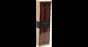 Decostar - Set van 2 kaarsen - 25 cm - Bordeaux - kaars - kaarsen