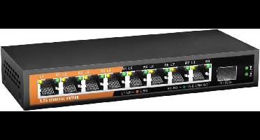 RVV® Internet Splitter - Netwerk Switch - Ethernet - 8 Ports - 10000 Mbps - zilver - 17.5L x 7.2W x 2.8H - 330g