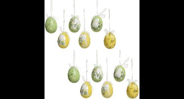 Decoris Paaseieren - 12x stuks - foam - 6 cm - paasversiering - pasen - paasdecoratie