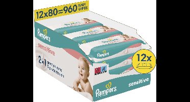 Pampers Sensitive Babydoekjes - 12 Verpakkingen Van 80 Doekjes = 960 Billendoekjes