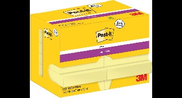 Post-It Super Sticky Notes | 90 vel | ft 47 | 6 x 47 | 6 mm | geel | 8 + 4 GRATIS