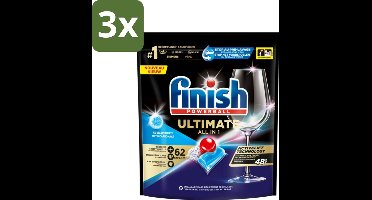 Finish Powerball - Ultimate All in One - Vaatwastabletten - Met Bicarbonaat - 62 Capsules - Bulkverpakking - 3 stuks