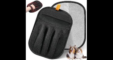 2 stuks - Handschoenen - Statische Haren Verwijderaar Handschoen - Voor het verwijderen van dierenharen van meubels en kleding - Geschikt voor katten en honden - Herbruikbaar - Verdikte vijfvingerige stijl - Zwart