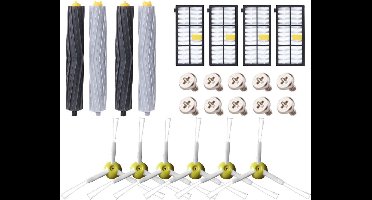 Vervangende kit voor iRobot Roomba 800-serie- 805- 850- 860- 865- 866- 870- 871- 880- 886- 890- 891- 895- 896- 900- 960- 965- 966- 980- reserveonderdelen voor filterborstels -24-delige set