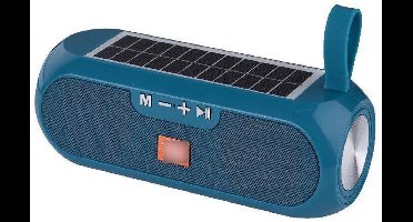 Luidspreker - Draadloze luidspreker op zonne-energie - 19×7×7 cm - Oplaadbaar via USB - Compatibel met smartphones, tablets, pc's, tv's, FM-radio's en TF-kaarten - Geschikt voor thuis, feestjes, kamperen en reizen - Blauwgroen