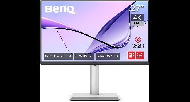 BenQ Glossy Mac Monitor MA270UP 27 inch - 4K UHD Nano Glans Beeldscherm voor MacBook Pro/Air en Mac mini - 2 x HDMI - 2 X USB-C - 90W voeding - USB-hub - P3-kleurengamma