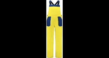 Tuinbroek polyester/katoen geel-korenblauw maat 152
