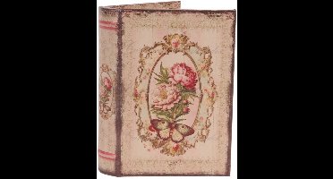 Baroque - Opberger - Opbergboek Bloemen 20 cm - Roze - 20x14x4 - PU Leather
