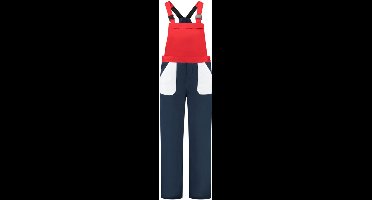 Tuinbroek polyester/katoen navy-wit-rood maat 164