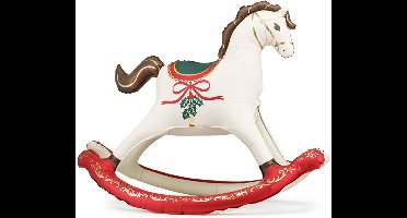 Folieballon Kerstmis Hobbelpaard, afmetingen 118 x 104cm