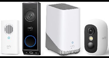 eufy Security E340 Video Doorbell met chime + HomeBase 3 S380 + eufyCam C35 – Beveiligingsset – Voordeelbundel