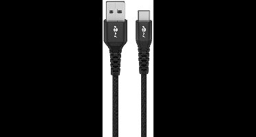 Goobay USB-C - USB-A Supersoft Textile kabel | USB2.0 | PD 60W | zwart | 2 meter