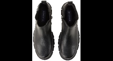 Tom Tailor - Gevoerde enkellaarsjes met rubberen inzet - Maat 36 - black