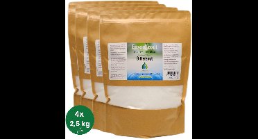 SoLMAG Epsom zout 10 kg (4x2,5 kg) - Bitterzout - Magnesium sulfaat - Badzout - Magnesium sulfate - Epsomzout - Epsom salt - Sal de Epsom - Epsombadzout - Voetenbad
