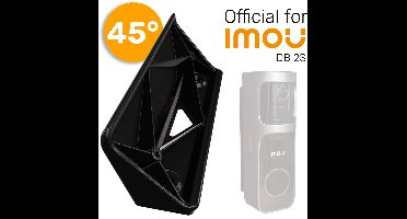 Made For IMOU DB S2 - 45° Hoekbeugel - Zwart // Slimme Video Deurbel Wig // UV bestendig Kunststof // Inclusief schroeven