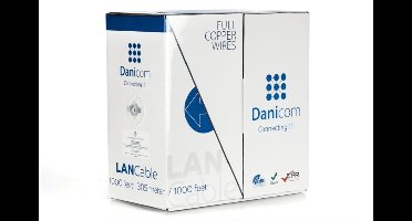 DANICOM CAT6 100% koper UTP 305 meter kabel op rol stug - LSZH (Cca) - Trekdoos - Internetkabel - Netwerkkabel - UTP kabel