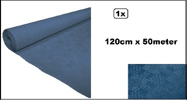 Luxe Tafel kleed op rol donker blauw 120cm x 50meter - Papier - Zelf op maat te knippen - Kerst Tafelkleed op rol tafel dekken rol gala huwelijk thema feest kerst festival restaurant food