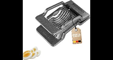 Westmark Egg Slicer Justus Black Edition – Egg Slicer voor ronde en ovale plakjes – Extra scherpe roestvrijstalen draden, antraciet