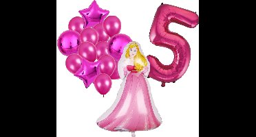 Doornroosje ballonnen pakket - 108x69cm - Folie Ballon - Prinses - Themafeest - 5 jaar - Verjaardag - Ballonnen - Versiering - Helium ballon