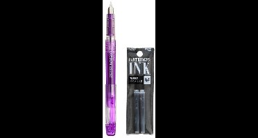 Platinum - Preppy Fountain pen Japan - Fine - 0,3 - PAARS - vullingen Zwart