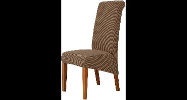 Stoelhoezen - 6 stuks -XL - 45D x 40B x 65H centimeter - stretchhoezen - 85% polyester en 15% elastaan - klassieker Stijl - Effen - Machinewasbaar - Kleur : koffie.