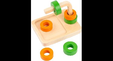 Educo Educatief speelgoed 'Schuif de ring' - Sensorisch speelgoed 1 jaar - Spelend leren Motoriek - Houten speelgoed