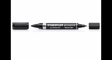 Staedtler - Lumocolor Duo - Permanent Marker - Medium - Ronde Punt - Zwart - 6 stuks